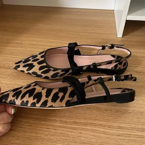 Kate Spade Womens Maritza Pointed Toe Calf Hair Slingback Flats Size 6.5 - Picture 6 of 13